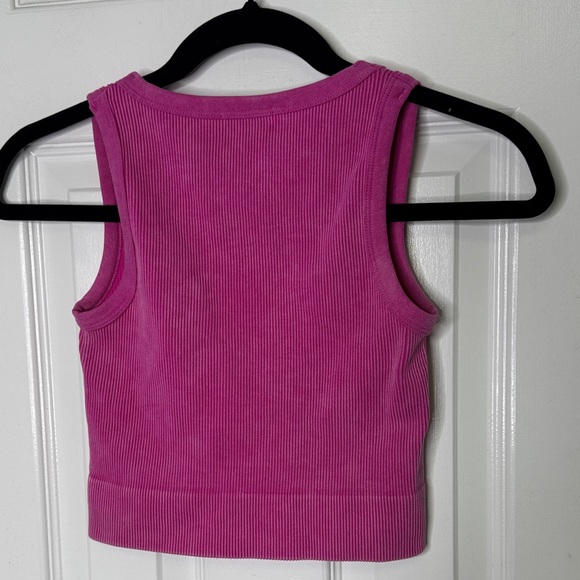 ✨ DYNAMIC Ribbed Stretch Crop Tank – Fuchsia Pink NWOT One Size - Picture 4 of 4